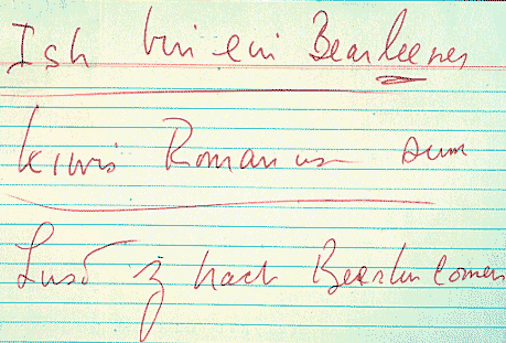 Berlin Speech Notecard
